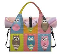 Cute Animal Owl Bird Sports Duffel Bag for Women Men Weekend Overnight Bag with Shoe Compartment Shoulder Tote Luggage Bag for Yoga Gym Travel
