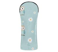 Cute Animal Owl Daisy Flower Golf Cover Set Premium Leather Headcovers with Number Tag for Driver Fairway Wood Hybrid cover para carro de golf