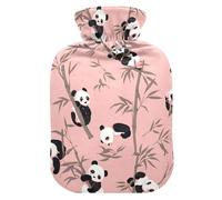 Cute Animal Panda bamboos Peach hot-Water Bottle with Soft Cover, 2Lhot compresses for The Body for Arthritis,Hand Feet Warmer,bolsas para agua Caliente