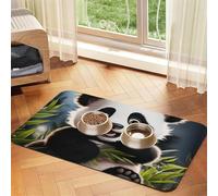 Cute Animal Panda Dog Food Mats for Floors, 16x24 Inch Non-Slip Super Absorbent Pet Food Mat, Dishwasher Dog Mat for Food and Water, Cute Rubber Quick Dry Pet Feeding Mat for Dogs Puppy Cats