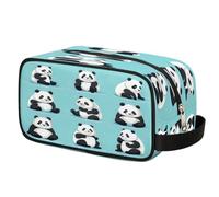 Cute Animal Panda Pattern Toiletry Bag for Travel, Cosmetic Makeup Bag Waterproof Polyester Shaving Bag for Men Women Kids, Portable Organizer for Bathroom Gym Vacation