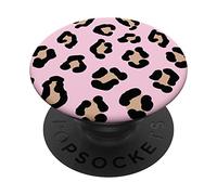 Cute Animal Pastel Plain Pink Cheetah Print Leopard Design PopSockets Swappable PopGrip