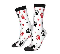 Cute Animal Paw Print Novelty Casual Crew Socks Funny Quarter Socks Funky Sock Contrast Color Design for Women Men Gift