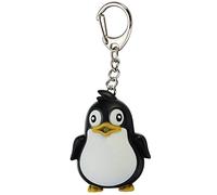 Cute Animal Penguin LED Light with Sound Key Chain Key Ring Torch Xmas Gift Black Creative and Exquisite Workmanship, Medium, other gemstones, Black, M