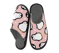 Cute Animal Penguin Slippers for Men Women, Cartoon Polka Dot Womens House Slippers Indoor Slipper Socks House Shoes Bedroom Travel Shoe Use