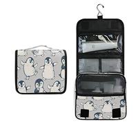Cute Animal Penguins Hanging Toiletry Bag Travel Wash Bag Cosmetic Makeup Accessories Organizer Beauty Pouch for Women Girls Kids Waterproof Shower Bag Penguin Gift