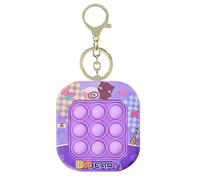 Cute Animal Pop Fidget Keychain Set, Hidden Storage Case, Fidgets for Classroom Prizes, Little Reward for Exhibition,Party, Customers (Purple)