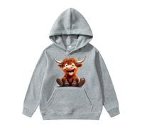 Cute Animal Print Long Sleeve Hooded Sweatshirt for Girls Comfortable Casual Pullover Top Christmas Jumper Age 9-10 Yellow Kids Boys Coats 5-6 Years Hoodie