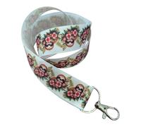 Cute Animal Print Ribbon Lanyard - 1" Grosgrain Neck Strap with Lobster Clasp - Floral Badge Holder or Keychain - Individual or Bundle Pack (Baby Sloth)