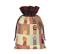 Cute Animal Printed Gift Bag, Perfect Color Blocking Burlap Gift Bag