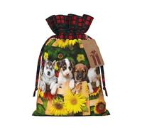 Cute Animal Printed Gift Bag, Perfect Color Blocking Burlap Gift Bag