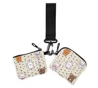 Cute Animal Rabbits Bunny Brown Women's Dual Wallets Business Card Cases Small Portable Card Money Holder with Wristlet Strap for Ladies 2 Pcs, cute animal rabbits bunny brown, One Size, Casual