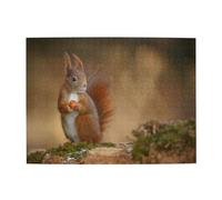 Cute Animal Red Squirrel Sciurus,500 Pieces Puzzles for Adults-Wooden Jigsaw Puzzle for Adults Elderly