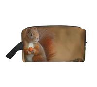 Cute Animal Red Squirrel SciurusLarge Capacity Cosmetic Organizer,Travel Makeup Bag for Women