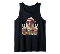 Cute Animal Retro Style with Peace Sign and Sunglasses Tank Top