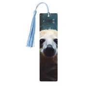 Cute Animal Sad Wood Bookmark for Book Lovers Birthday Teachers Gift, Handmade Craft Book Marks Ornaments with Tassel Exquisite Reading Page Markers for Men Women