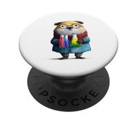 Cute Animal Scientist Lab Experiment Illustration PopSockets Adhesive PopGrip