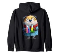 Cute Animal Scientist Lab Experiment Illustration Zip Hoodie