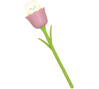 Cute Animal Shape Night Light LED Silicone Tulip Lamp USB Powered Touch Control Dimmable Soft Light for Baby Room Desk Decor Yellow 21.8cm(pink)