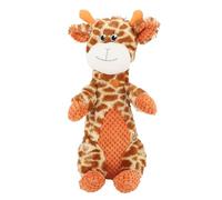Cute Animal Shape Plush Dog Squeaky Toy with Squeaker, Durable Design and Teeth Cleaning, Interactive Chew Toy for Small Medium Large Dogs (Giraffe)