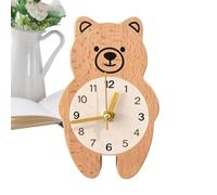 Cute Animal Shape Wooden Wall Desk Clock Quiet Magnetic Locker Watch