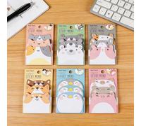 Cute Animal Shaped Sticky Notes Set,270 Sheets Self-Adhesive Memo Pads,6 Pack,Premium Wood Pulp Paper,Cartoon Kawaii Animal Designs,for School Home Office Party Bag Fillers Stationery Gifts for Kids