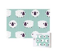 Cute Animal Sheep Pattern,300 Pieces Wooden Jigsaw Family Game Jigsaw Puzzles for Adults Teens Home Decor
