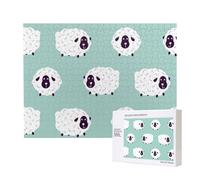 Cute Animal Sheep Pattern,500 Pieces Wooden Jigsaw Family Game Jigsaw Puzzles for Adults Teens Home Decor