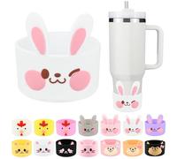 Cute Animal Silicone Boot for Stanley 40 oz, Bottle Bottom Protector Cover for Tumbler, Stanley Cup Boot 20 30 oz, Cup Accessories for Quencher IceFlow