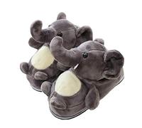 Cute Animal Slippers Elephant Dinosaur Slippers Warm Non-Slip Soft Bottom (Grey)