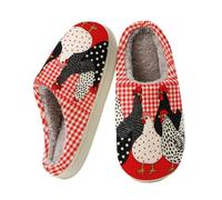 Cute Animal Slippers for Womens Mens Chicken Print Plush Cozy Indoor Shoes | Fuzzy Winter Warm Fluffy Slipper Non Slip Sole Comfortable Soft Slides Lightweight Casual Outdoor Park Walking Slippers