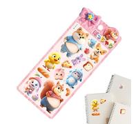 Cute Animal Stickers - Mini 3D Cartoon Stickers Waterproof Adhesive Labels Decorative Sticker Set with Raised Effect Kawaii Animal Design | Laptops, Diaries, Notebooks, Walls, Suitcases