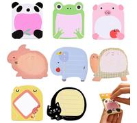 Cute Animal Sticky Notes for Party Bags, 8 Packs 160 Pieces Party Bag Fillers for Kids, Party Favour Cartoon Animal Sticky Notes Set, Cartoon Animal Sticky Notes for Kids, Multi-color