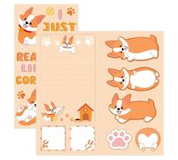 Cute Animal Sticky Notes Set, 240 Sheets Assorted Sizes Memo Pads for Home Office School, Adorable Animal Stationery for Notes Reminders (Welsh Corgi)