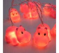 Cute Animal String Lights Copper Wire Led Animal Lamp Indoor Battery Operated Fairy Lights Decorative Festival Lights for Bedroom Party Holiday Christmas (Hippo)