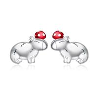Cute Animal Stud Earrings for Women 925 Sterling Silver Hypoallergenic Cute Puppy Fox Koala Kitten Guinea Pig Highland Cow Stud Earrings for Granddaughter Animal Stud Earrings Jewelry, Small, Sterling