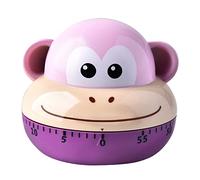 Cute Animal Timers 60 Minutes Mechanical Kitchen Cooking Timer Clock Loud Alarm Counters Size Manual Timer Kitchen Utensil Countdown Clocks Novelty Corporation (Purple, One Size)