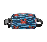 Cute Animal Wave Red Crab Fashion Cross Body Bag Belt Pack for Men Women Large Capacity with Adjustable Strap for Travel Vacation Running bolsa de cintura para, cute animal wave red crab, Modern