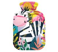 Cute Animal with Flower in The Jungle hot Water Bottles with Soft Cover, 2L Water Bottle Bag for Menstrual Cramps, Menstrual Cramps, compresas calientes para el vientre