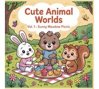 Cute Animal Worlds - Sunny Meadow Picnic: Every Day Can Be a Picnic Day! - A Joyful Spring Coloring Book for Kids Ages 4-8 (Cute Animal Worlds Coloring Collection)