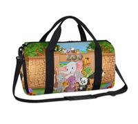Cute Animal Zoo Sports Duffel Bags Animal Weekend Overnight Bag Casual Tote Holdall Travel Gym Luggage Duffel Bag for Kids Girls Boys Women Men