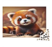 Cute Animals 1000 Pieces Paper Jigsaw Puzzle Brain Training Red Panda Large Puzzle for Adults Home Decor Relaxing Time 38x26cm/1000pcs