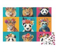 Cute Animals Animals Educational Puzzle Game Suitable for Home Decoration Relatively Difficult 500pcs (52x38cm)