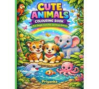 Cute Animals Coloring Book: Fun Jungle, Farm, Pet & Ocean Animals
