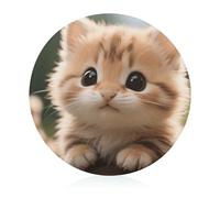 Cute Animals Cutting Board with Non-Slip Feet Large Round Butcher Block Sturdy Tempered Glass Chopping Board Scratch Resistant Chopping Block for Kitchen Outdoor