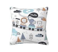 Cute animals Elephant tiger and lion Throw Pillow Covers 24x24" with Zipper Throw Pillow Cases Double Sided Plush for Couch Living Room