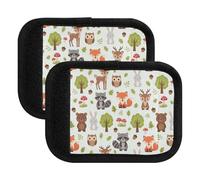Cute Animals Foxes Forest Beige Luggage Handle Wraps Handbag Grip Cover Protector Suitcase Makers Covers for Travel, Cute Animals Foxes Forest Beige, Set of 4