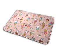 Cute Animals Ice Cream S-Loth Panda Cat Uni-Corn Pink Door Mats Stylish Barrier Mat Absorbent Floor Mats For Front Back Door Shoes Scraper Entrance 40X60Cm