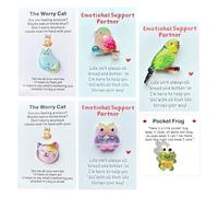 Cute Animals -, Keepsake | Set Of 6 Inspirational Greeting Cards | Resin Figure Uplifting Sentimental Gift For Friends Coworkers Family