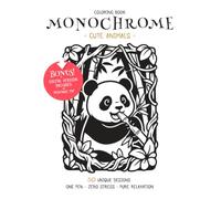 Cute Animals Monochrome Coloring Book: 50 Stress Relief One-Color Designs for Kids